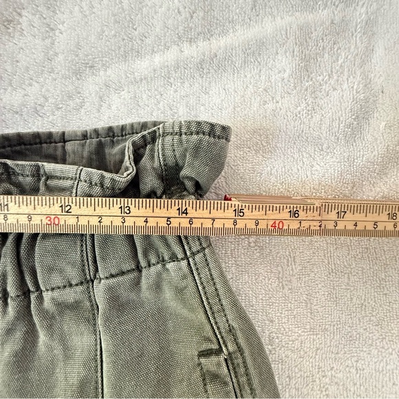 Free People Margate Pleated Trouser Paperbag Tie Waist Pants Size M Olive Green - Picture 7 of 10